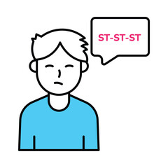 Stuttering Vector Filled outline illustration style icon. EPS 10 file