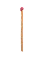 One match with pink head isolated on white