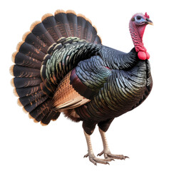Turkey bird illustration representing large game bird known for its distinctive plumage, isolated on white background