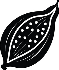 Cocoa Bean Pod Silhouette Icon