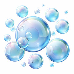 realistic vector illustration water soap bubbles