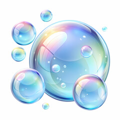 realistic vector illustration water soap bubbles