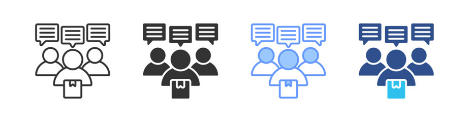 Fototapeta premium Loyal Customer Multi Style Icon Set Vector 