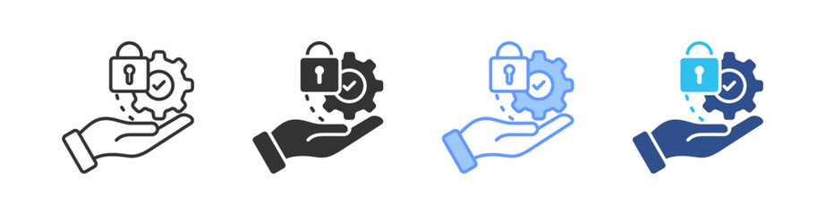 Execute Multi Style Icon Set Vector 