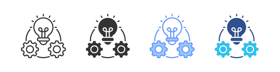 Implementation Multi Style Icon Set Vector 