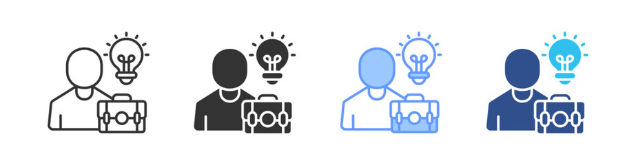 Entrepeneur Multi Style Icon Set Vector 