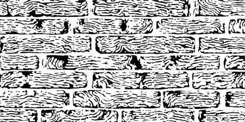 Fototapeta premium Seamless black and white brickwork pattern design for backgrounds