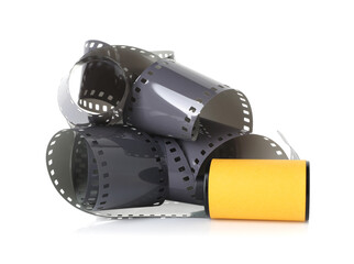 Roll of photographic film isolated on white