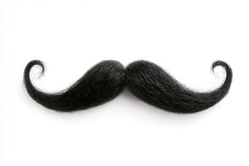 Creative black mustache with stylish curls on a white background