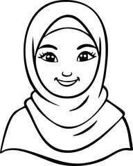 Vector of Muslim Woman Wearing Hijab
