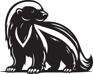 Honey Badger Vector in black and white 