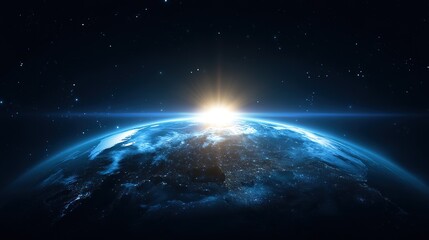 Obraz premium Stunning Earth Sunrise View Space Artwork for Digital Wallpapers and Presentations