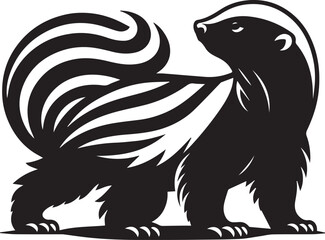Honey Badger Vector in black and white 