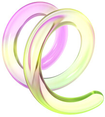 3D Colorful Glass abstract shape element. Glossy iridescent geometric form. Crystal glass illustration with gradient dispersion effect