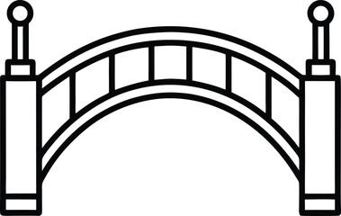 Stylized Vector Linework of Urban Arched Bridge