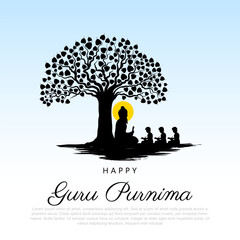 religious holiday background for Happy Guru Purnima festival celebrated in India
