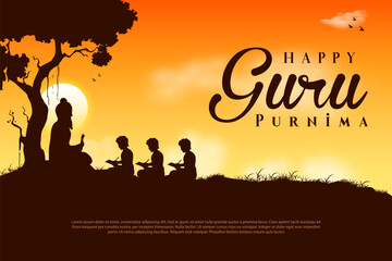 religious holiday background for Happy Guru Purnima festival celebrated in India