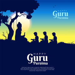 religious holiday background for Happy Guru Purnima festival celebrated in India