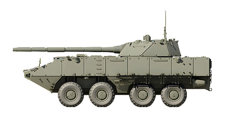 Sprut-K (Wheeled version of the Sprut-SD based on a wheeled chassis, with an 8x8 wheel arrangement, and a 125mm gun)