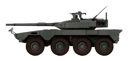 Type 16 MCV (A modern Japanese wheeled armored fighting vehicle designed for rapid reaction forces, armed with a 105mm gun)