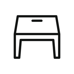 Staff office desk line icon, employee desk vector symbol with editable stroke