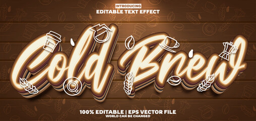 Cold Brew editable text effect in Vintage trend style
