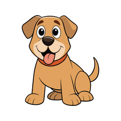 Happy mastiff dog with orange and brown fur vector illustration isolated on white background