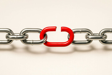 Obraz premium Broken Red Chain Link
