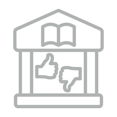 Literary Critic Vector Line Grey Icon Design