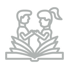 Romantic Writing Vector Line Grey Icon Design