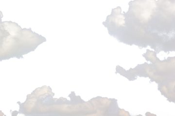 White clouds in the sky on transparent
