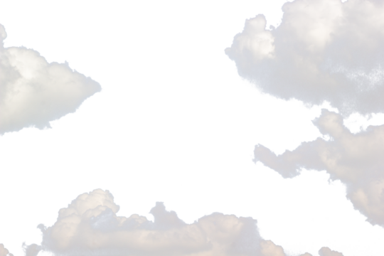 White clouds in the sky on transparent