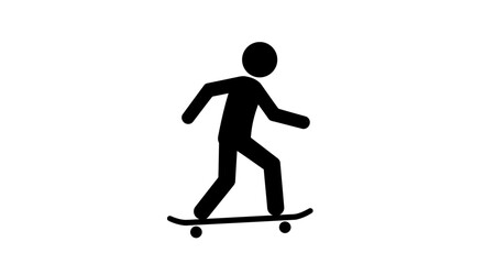 Skateboarder Silhouette Icon Vector Illustration