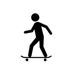 Skateboarder Silhouette Icon Vector Illustration