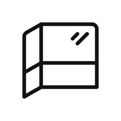 Office partitions line icon, office desk divider vector symbol with editable stroke