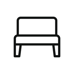 Office bench line icon, office bench seating vector symbol with editable stroke