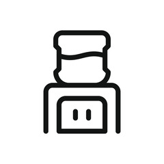 Water cooler line icon, office water cooler with hot and cold temperatures vector symbol with editable stroke