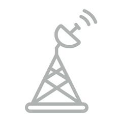 5G Signal Tower Vector Line Grey Icon Design