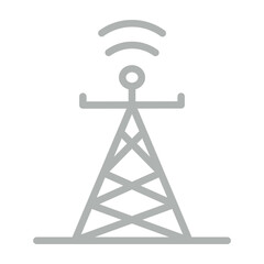5G Antenna Vector Line Grey Icon Design