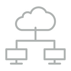 Cloud Computing Vector Line Grey Icon Design