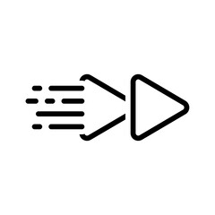 Vector black line icon for Fast forward