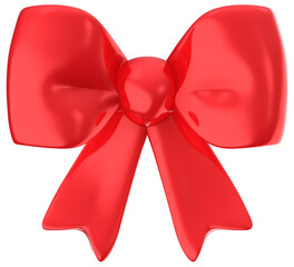 Red bow ribbon 3D Christmas festival illustration