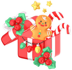 Christmas present 3D Christmas festival illustration