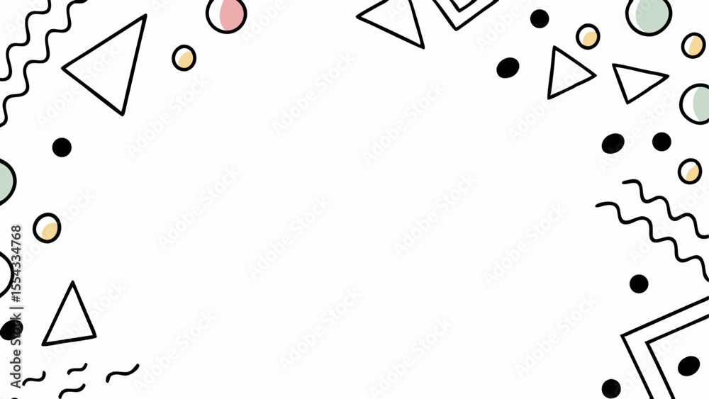 Aufkleber geometric shapes and patterns scattered on a white background creating a playful and modern design l