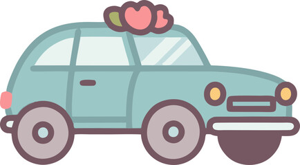 Retro Wedding Car Icon