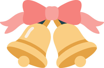 Vintage Wedding Bells Icon with Bow – Retro Style