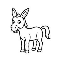 Fototapeta premium Happy cartoon donkey design silhouette isolated on white background