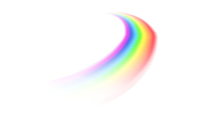 Graceful Rainbow Arch, Vibrant Light Streak for Digital Overlays or Backgrounds, Isolated on Transparent.

