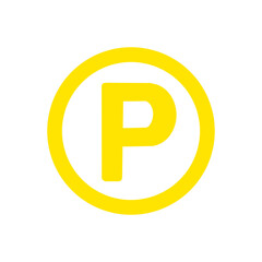 Parking Icon – Letter P Symbol in Circle Vector・駐車場マークのアイコン／Pの丸囲みシンボル素材	
