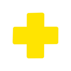 Medical Cross Icon – Black Plus Symbol Vector for Healthcare/ 医療マークのアイコン／黒い十字の救急シンボル素材